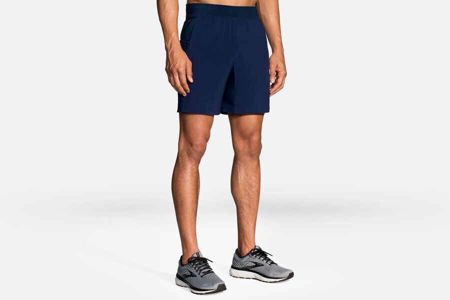 Brooks Men's Sherpa 7" 2-in-1 Bottoms Navy ( GWPKV8042 )